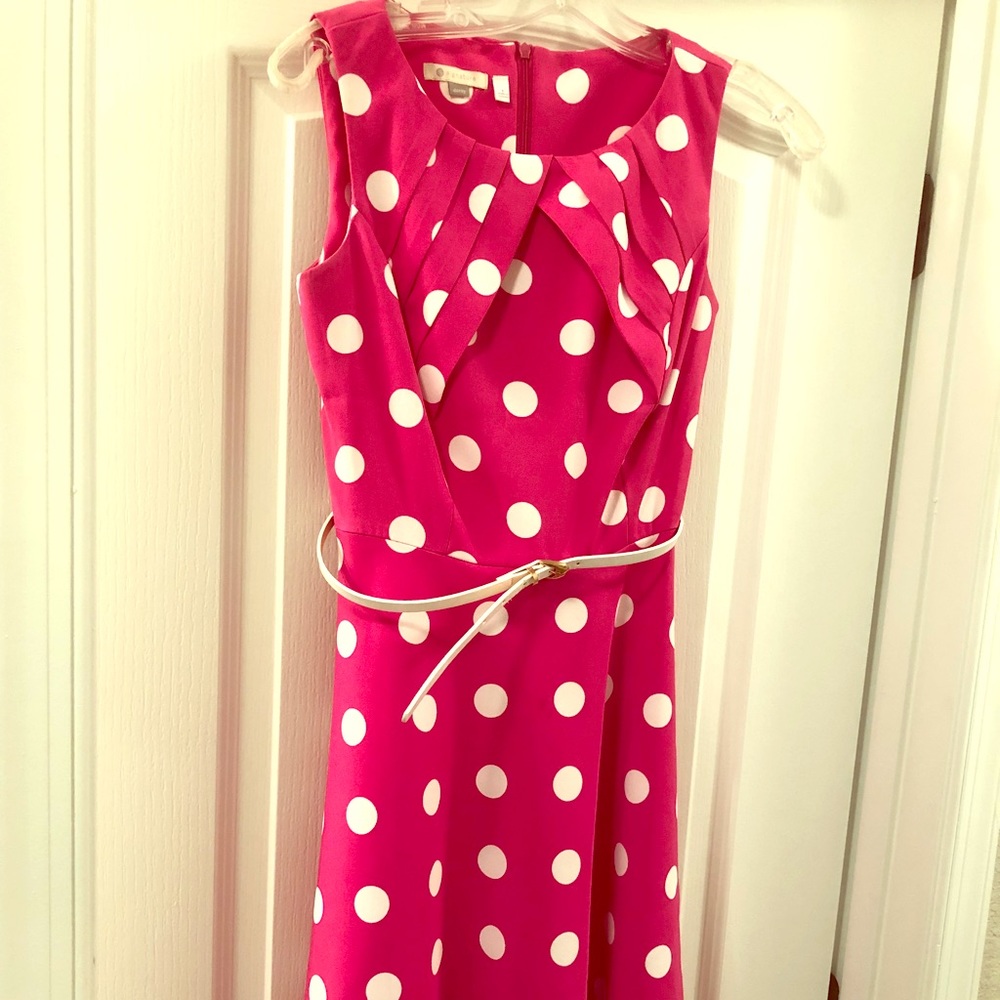 Retro pink polka dotted dress